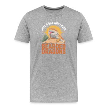 Bearded Dragons Lover Design - Men's Premium Organic T-Shirt - heather grey - Front - Damien (186cm)