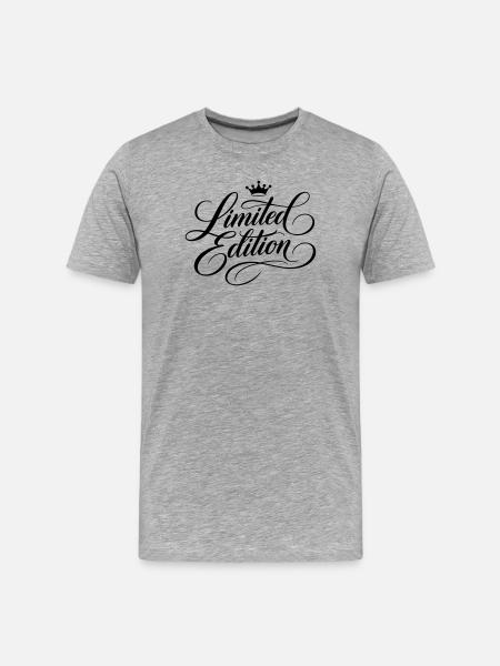 Limited Edition Krone - Männer Premium Bio T-Shirt - Grau meliert