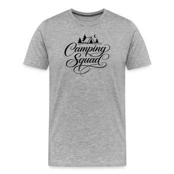 Tente de camping - T-shirt bio Premium Homme - gris chiné - Devant - Damien (186cm)