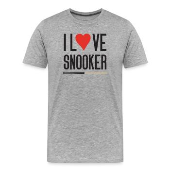 J’adore le snooker - T-shirt bio Premium Homme - gris chiné - Devant - Damien (186cm)
