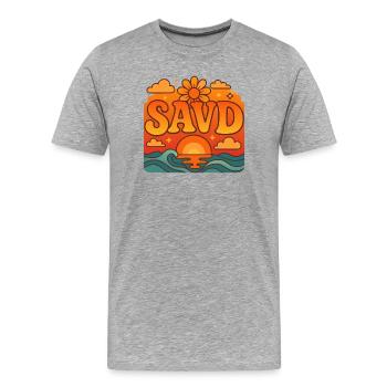 Redeemed Cross Retro Bible Christian Faith Jesus - Men's Premium Organic T-Shirt - heather grey - Front - Damien (186cm)
