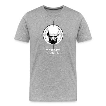 Sportshooter Shooter IPSC Target Focus Zombie - Männer Premium Bio T-Shirt - Grau meliert - Vorne - Damien (186cm)