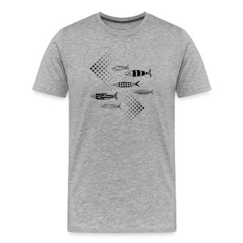 Trafic de poissons - T-shirt bio Premium Homme - gris chiné - Devant - Damien (186cm)