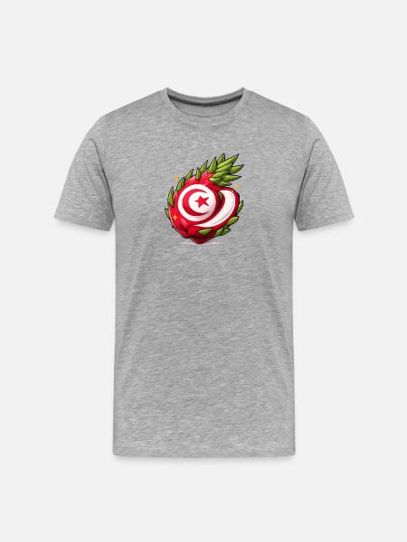 Tunisian Fruit Heart Pattern - Men's Premium Organic T-Shirt - heather grey