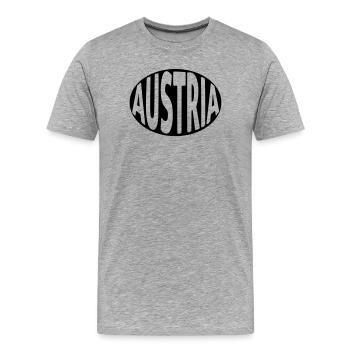 Autriche - Autriche Typographie - T-shirt bio Premium Homme - gris chiné - Devant - Damien (186cm)
