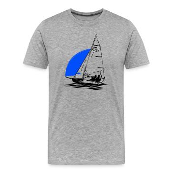 Régate de dériveurs à voile pour jeunes RS Feva XL - T-shirt bio Premium Homme - gris chiné - Devant - Damien (186cm)