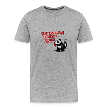 Raccoon Blues - Männer Premium Bio T-Shirt - Grau meliert - Vorne - Damien (186cm)