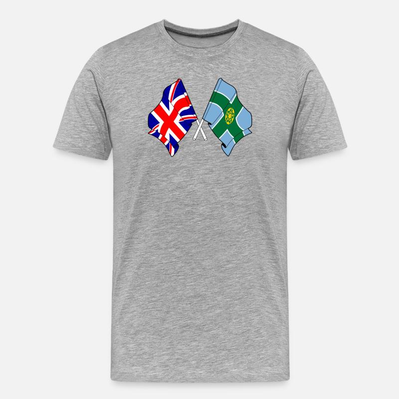 Derbyshire & Großbritannien - Männer Premium Bio T-Shirt - Grau meliert