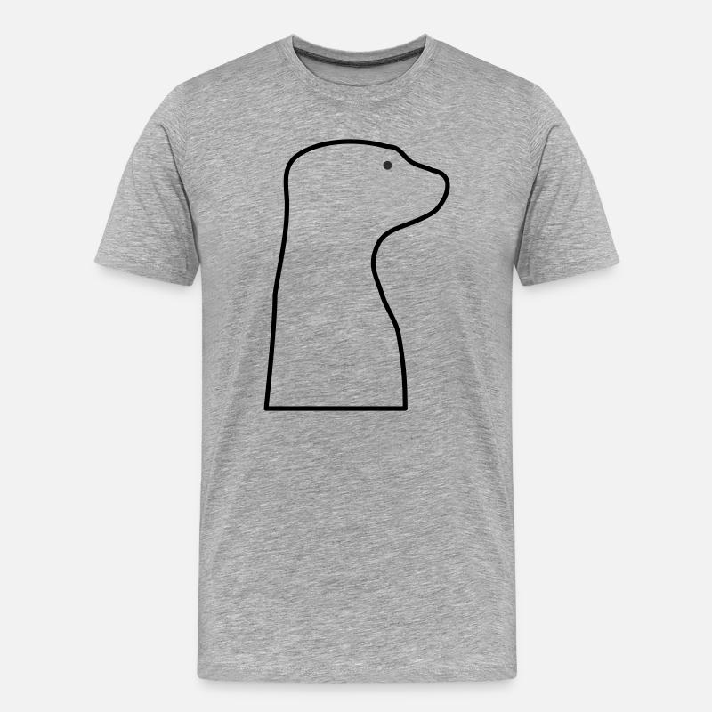 Erdmännchen - Männer Premium Bio T-Shirt - Grau meliert