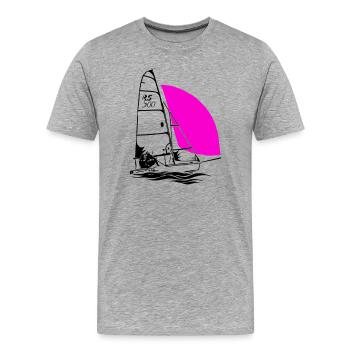 RS 500 Régate de dériveurs à voile voile de couleur - T-shirt bio Premium Homme - gris chiné - Devant - Damien (186cm)