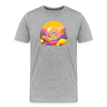 Koala im Glaskugel-Wunderland - Männer Premium Bio T-Shirt - Grau meliert - Vorne - Damien (186cm)