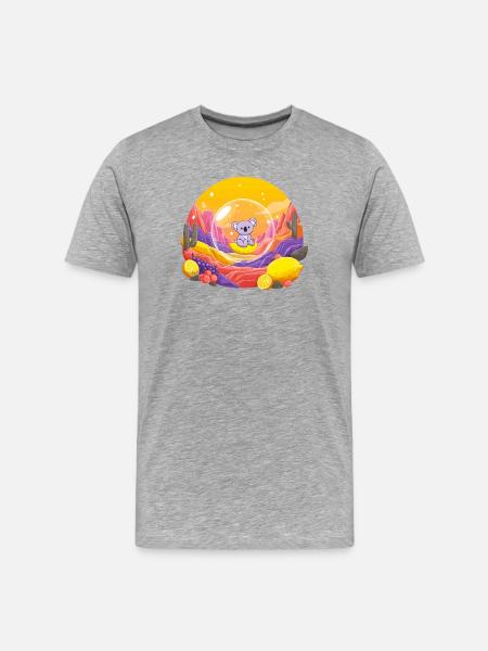 Koala im Glaskugel-Wunderland - Männer Premium Bio T-Shirt - Grau meliert