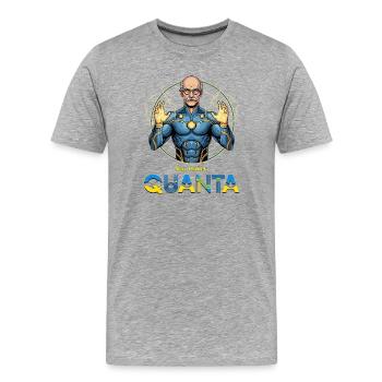 Quanta Planck Superhéros - T-shirt bio Premium Homme - gris chiné - Devant - Damien (186cm)