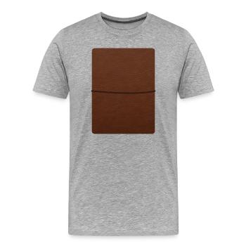 Journal en cuir - T-shirt bio Premium Homme - gris chiné - Devant - Damien (186cm)