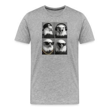 Aigle - T-shirt bio Premium Homme - gris chiné - Devant - Damien (186cm)