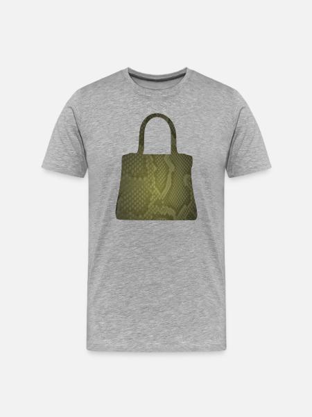Olive Snake Skin Tote - Men's Premium Organic T-Shirt - heather grey