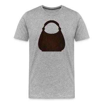 Brown Leather Bag Texture - Men's Premium Organic T-Shirt - heather grey - Front - Damien (186cm)