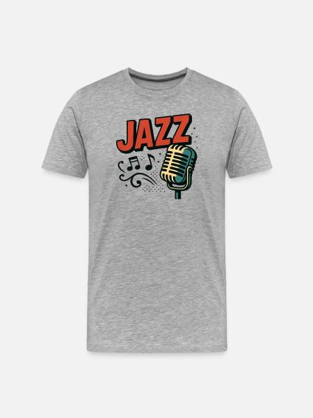 Jazz - Saxophone - Music - Men's Premium Organic T-Shirt - heather grey