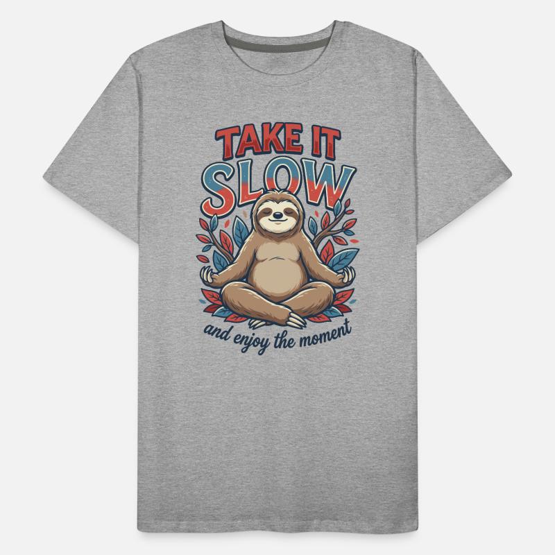 Take It Slow Sloth Zen Männer Premium Bio T-Shirt