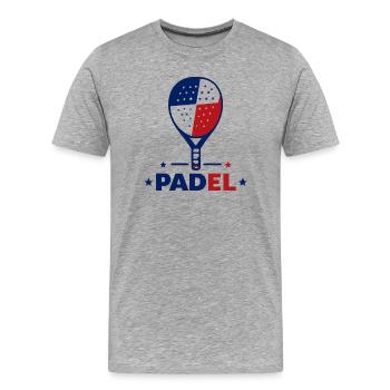 Padel France Patriote - Männer Premium Bio T-Shirt - Grau meliert - Vorne - Damien (186cm)