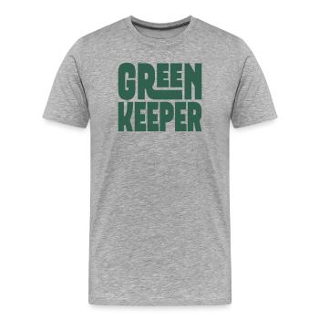 Jardinier pour les amateurs de pelouse - T-shirt bio Premium Homme - gris chiné - Devant - Damien (186cm)