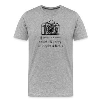 Fotografie jenseits der Techinique - Männer Premium Bio T-Shirt - Grau meliert - Vorne - Damien (186cm)