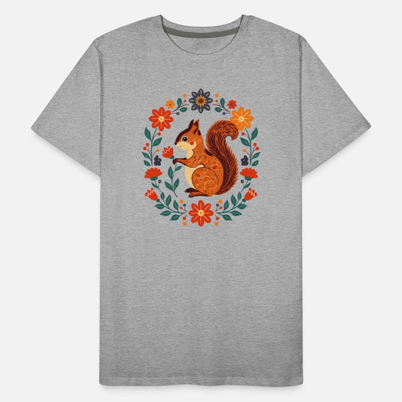 Blumenkranz-Eichhörnchen Männer Premium Bio T-Shirt