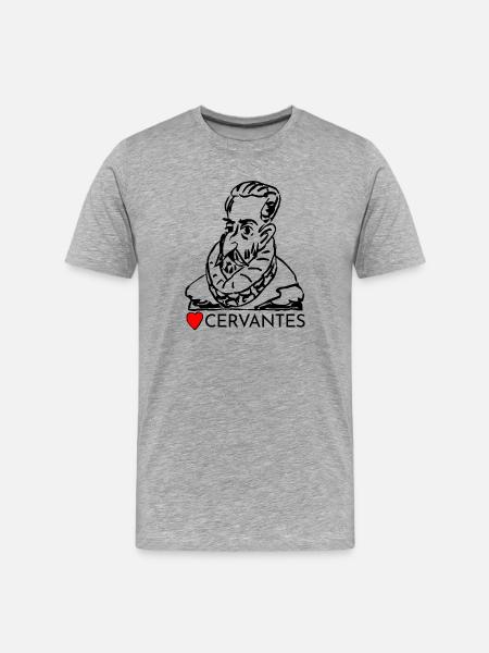 Portrait i love Cervantes - Men's Premium Organic T-Shirt - heather grey