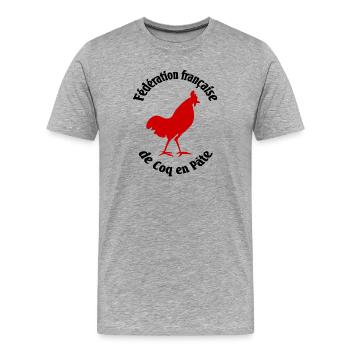 Französische Föderation von Hahnen in Paste - Männer Premium Bio T-Shirt - Grau meliert - Vorne - Damien (186cm)