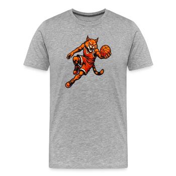 Basketball Tiger Rampage - Men's Premium Organic T-Shirt - heather grey - Front - Damien (186cm)