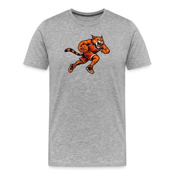 Mascotte des Tiger Hoops - T-shirt bio Premium Homme - gris chiné - Devant - Damien (186cm)