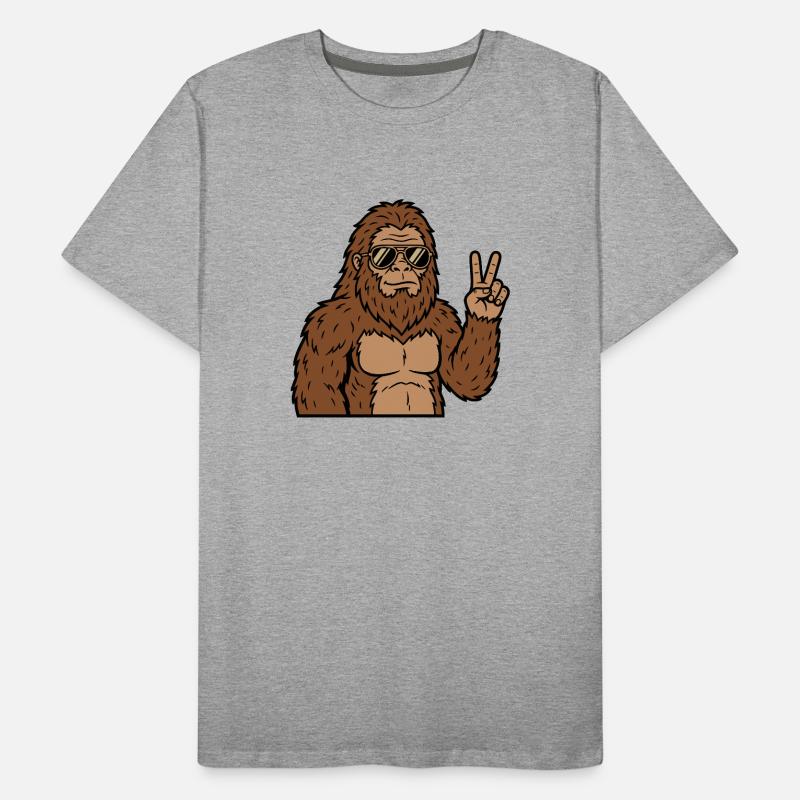 Bigfoot, signe de paix Sasquatch Champion de cache-cache T-shirt bio Premium Homme
