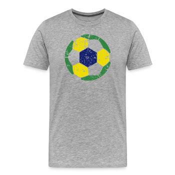 Fußball de football brésilien - T-shirt bio Premium Homme - gris chiné - Devant - Damien (186cm)