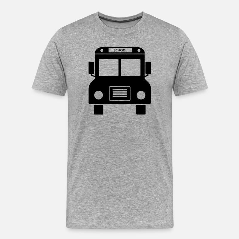 Schulbusfront - Männer Premium Bio T-Shirt - Grau meliert
