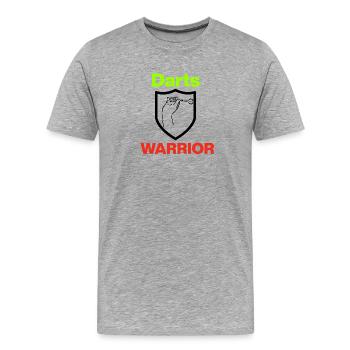 Darts Warrior, Perfect Grip, Onehundreteighty, 180 - Men's Premium Organic T-Shirt - heather grey - Front - Damien (186cm)