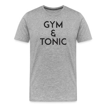 Gym & Tonic - Männer Premium Bio T-Shirt - Grau meliert - Vorne - Damien (186cm)