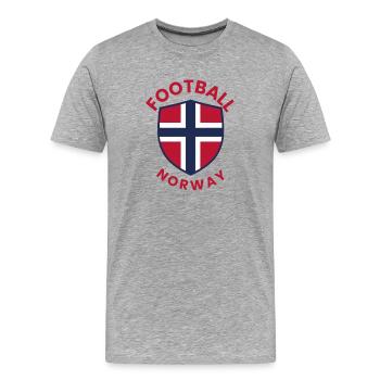 Norwegisches Fußballwappen Emblem - Männer Premium Bio T-Shirt - Grau meliert - Vorne - Damien (186cm)