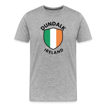 Dundalk Crest Irland-Flagge - Männer Premium Bio T-Shirt - Grau meliert - Vorne - Damien (186cm)