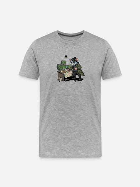 Hacker Rat Detective Deep-State Tracking - Men's Premium Organic T-Shirt - heather grey