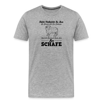 Drôle cadeau d’éleveur d’animaux de ferme qui dit moutons - T-shirt bio Premium Homme - gris chiné - Devant - Damien (186cm)