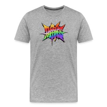 Glücksregenbogen-Ausbruch - Männer Premium Bio T-Shirt - Grau meliert - Vorne - Damien (186cm)