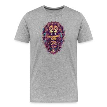 Graffiti de lion avec No More Lies - T-shirt bio Premium Homme - gris chiné - Devant - Damien (186cm)
