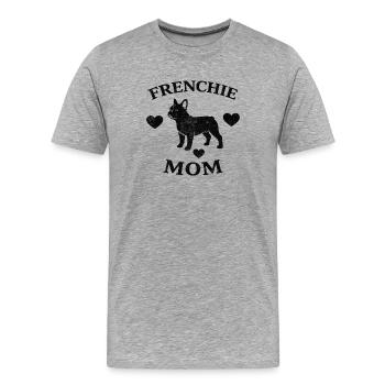 Frenchie Mom - Männer Premium Bio T-Shirt - Grau meliert - Vorne - Damien (186cm)