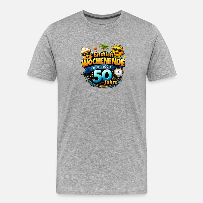 Finally weekend only 50 years left - Men's Premium Organic T-Shirt - heather grey