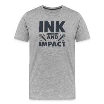 Poetry Slam Ink and Impact Slam Poetry - Men's Premium Organic T-Shirt - heather grey - Front - Damien (186cm)