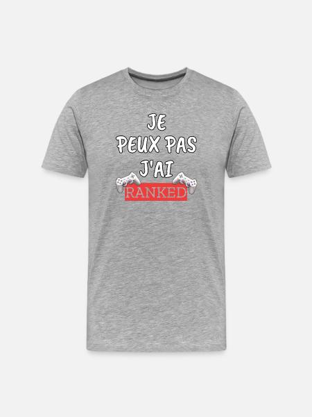 I can't I have Ranked - Men's Premium Organic T-Shirt - heather grey