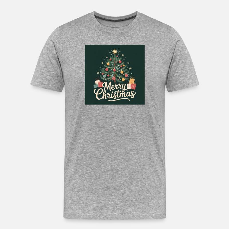 Merry Christmas - Männer Premium Bio T-Shirt - Grau meliert