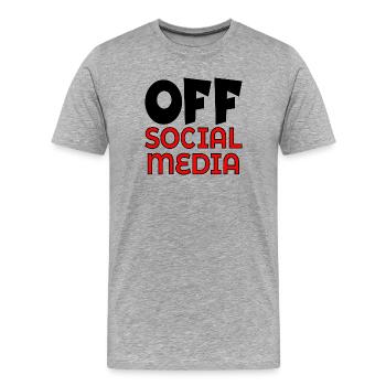 OFF SOCIAL MEDIA - Men's Premium Organic T-Shirt - heather grey - Front - Damien (186cm)