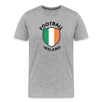 Graphisme du Bouclier de football irlandais - T-shirt bio Premium Homme - gris chiné - Devant - Damien (186cm)