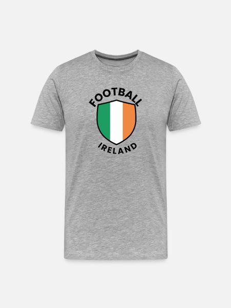 Ireland Football Shield Graphic Design - Men's Premium Organic T-Shirt - heather grey